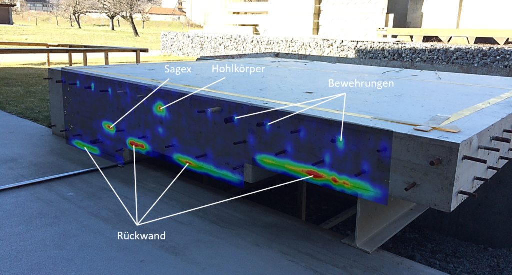 Visualisierung der inneren Struktur einer Betonplatte mittels Ultraschallverfahren